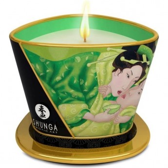 Массажное арома масло в виде свечи SHUNGA EXOTIC GREEN TEA (ЗЕЛЕНЫЙ ЧАЙ) 170 ml 4511DESC